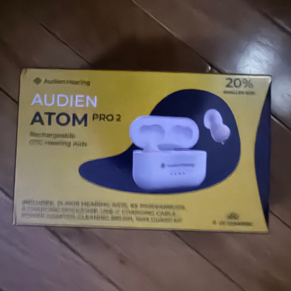 NIB AUDIEN HEARING AID ATOM PRO 2 Wireless Rechargeable OTC Hearing Aids